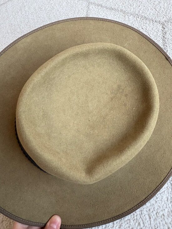 Akubra Imperial Quality Pure Fur Felt Outback Hat Tan Brown Size 56 Australia main image 7